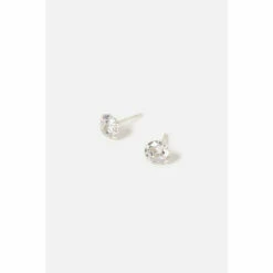 Accessorize Sterling Silver Medium Bling Stud Earrings For Female