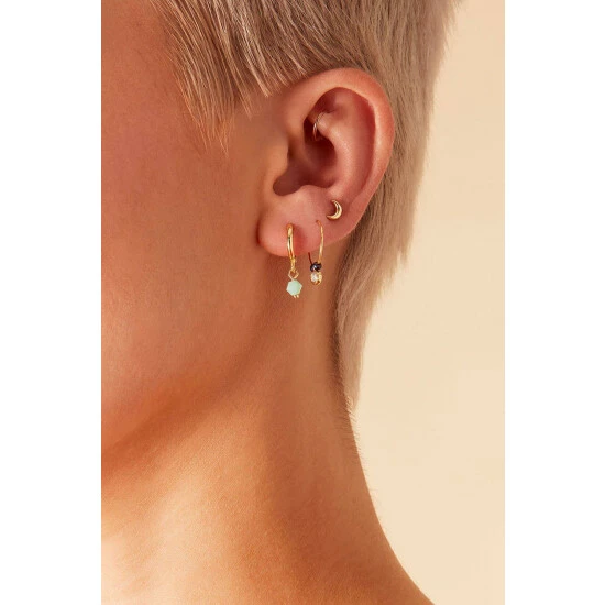 Accessorize Gold-Plated Moon Earrings Set Of Three For Female 4 Accessorize Gold-Plated Moon Earrings Set Of Three For Female - Image 2