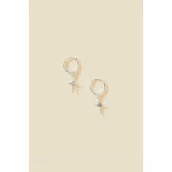 Accessorize Sterling Silver Charm Hoop Earrings For Female