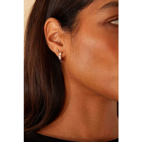 Accessorize Platinum-Plated Graduated Hoop Earrings Set Of Two For Female 4 Accessorize Platinum-Plated Graduated Hoop Earrings Set Of Two For Female - Image 2