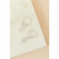 Accessorize Sterling Silver Sparkle Star Huggie Hoops For Female -Accessorize Shop unnamed file 1103