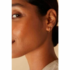 Accessorize Gold-Plated Sparkle Spike Huggie Hoops For Female -Accessorize Shop unnamed file 1114