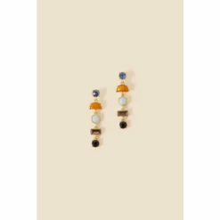 Accessorize Eclectic Mixed Stone Long Drop Earrings For Female