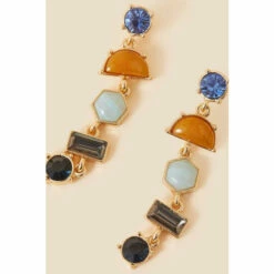 Accessorize Eclectic Mixed Stone Long Drop Earrings For Female -Accessorize Shop unnamed file 1134