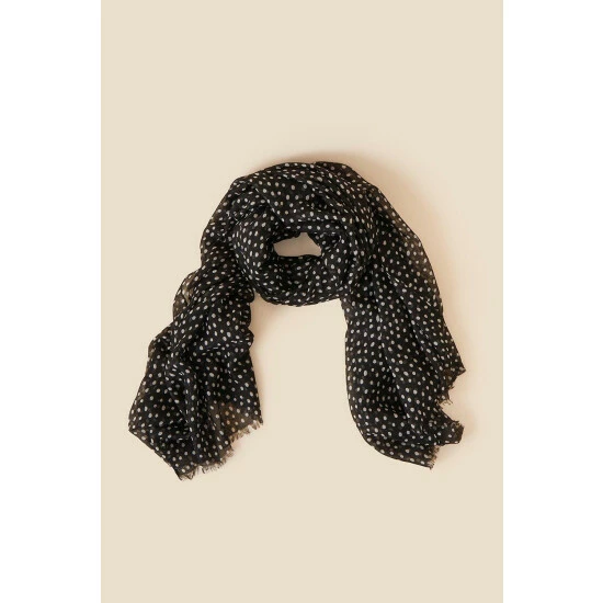 Accessorize Monochrome Spot Print Scarf For Female 5 Accessorize Monochrome Spot Print Scarf For Female - Image 3