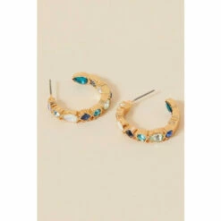Accessorize Eclectic Stone Hoop Earrings For Female -Accessorize Shop unnamed file 1149