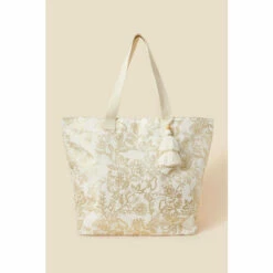 Accessorize Metallic Large Beach Bag For Female