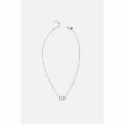 Accessorize Platinum-Plated Eternity Link Necklace For Female