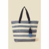 Accessorize Large Stripe Beach Tote Bag For Female