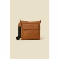 Accessorize Large Fold Over Flap Leather Messenger Bag For Female
