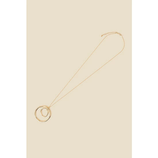 Accessorize Long Concentric Circle Pendant Necklace For Female 6 Accessorize Long Concentric Circle Pendant Necklace For Female - Image 4