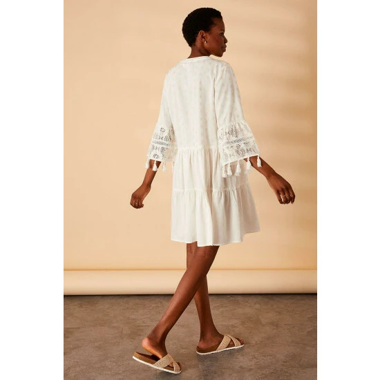 Accessorize Dobby Tassel Trim Dress For Female 4 Accessorize Dobby Tassel Trim Dress For Female - Image 2