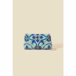 Accessorize Large Beaded Tile Print Clutch Bag For Female