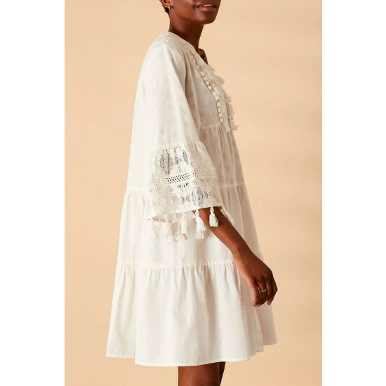 Accessorize Dobby Tassel Trim Dress For Female 5 Accessorize Dobby Tassel Trim Dress For Female - Image 3