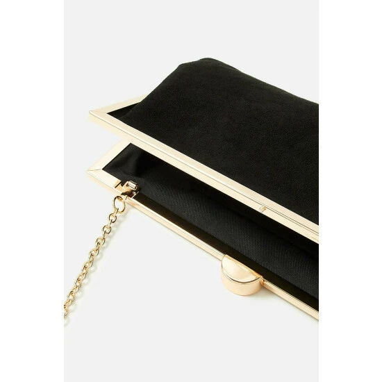 Accessorize Suedette Clip Frame Clutch Bag For Female 4 Accessorize Suedette Clip Frame Clutch Bag For Female - Image 2