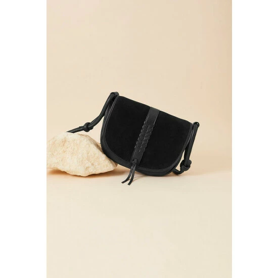 Accessorize Plait Suede Flap Cross-Body Bag For Female 6 Accessorize Plait Suede Flap Cross-Body Bag For Female - Image 4