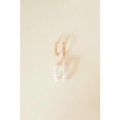 Accessorize Pearl Hoop Earrings Set Of Two For Female