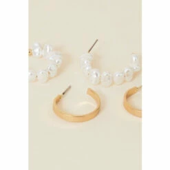 Accessorize Pearl Hoop Earrings Set Of Two For Female -Accessorize Shop unnamed file 1510