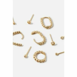 Accessorize Gold-Plated Sparkle Stud And Hoop Earring Set For Female -Accessorize Shop unnamed file 1539