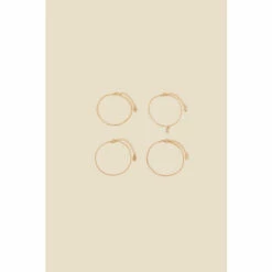 Accessorize Moon Charm Snake Chain Anklets 4 Pack For Female