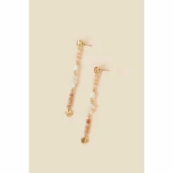 Accessorize Gem And Bead Long Drop Earrings For Female