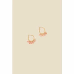 Accessorize Raw Cut Stone Statement Hoop Earrings For Female