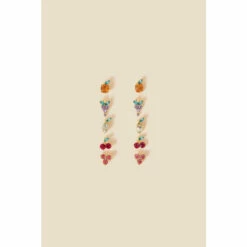 Accessorize Fruit Stud Earrings 5 Pack For Female