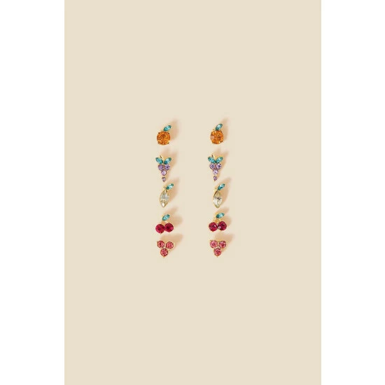 Accessorize Fruit Stud Earrings 5 Pack For Female 3 Accessorize Fruit Stud Earrings 5 Pack For Female