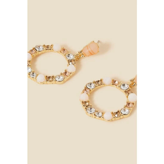 Accessorize Eclectic Stone Circle Drop Earrings For Female 4 Accessorize Eclectic Stone Circle Drop Earrings For Female - Image 2