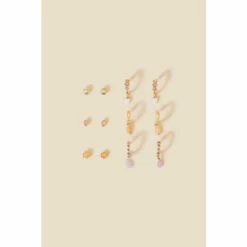 Accessorize Facet Stone Earrings 6 Pack For Female