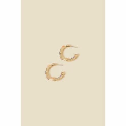 Accessorize Chunky Facet Bead And Gem Hoop Earrings For Female