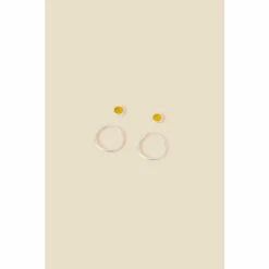 Accessorize Sterling Silver Healing Stone Yellow Quartz Earrings Set Of Two For Female -Accessorize Shop unnamed file 1650