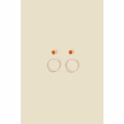 Accessorize Sterling Silver Carnelian Earrings Set Of Two For Female -Accessorize Shop unnamed file 1653