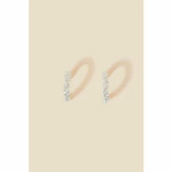 Accessorize Sterling Silver Twisted Chain Hoops For Female -Accessorize Shop unnamed file 1663