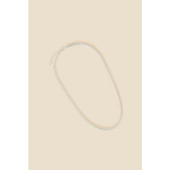 Accessorize Sterling Silver Plaited Chain Necklace For Female 3 Accessorize Sterling Silver Plaited Chain Necklace For Female