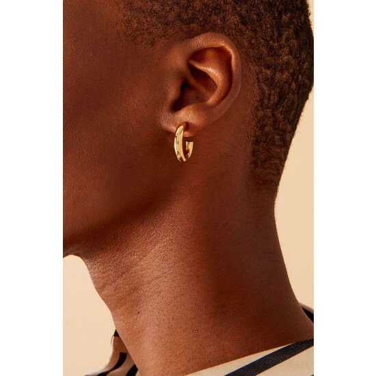 Accessorize Gold-Plated Chunky Hoops Set Of Two For Female 4 Accessorize Gold-Plated Chunky Hoops Set Of Two For Female - Image 2