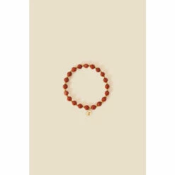 Accessorize Gold-Plated Healing Stone Red Jasper Bracelet For Female