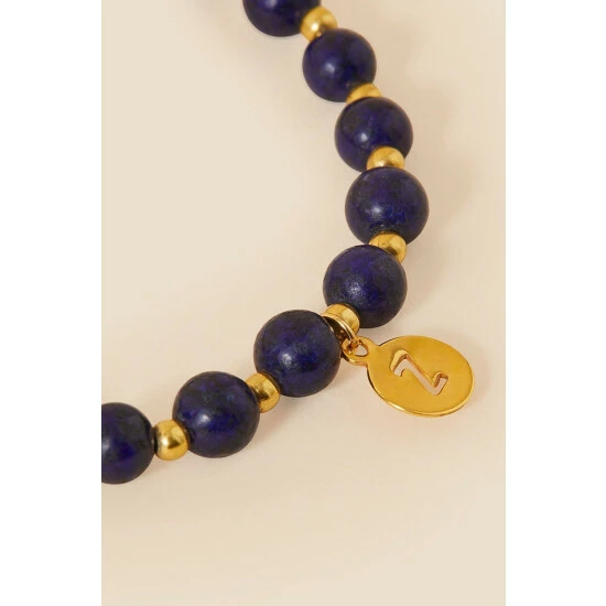 Accessorize Gold-Plated Healing Stone Lapis Lazuli Bracelet For Female 4 Accessorize Gold-Plated Healing Stone Lapis Lazuli Bracelet For Female - Image 2