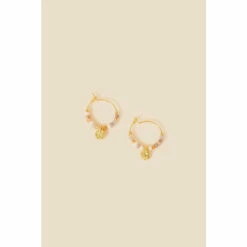 Accessorize Gold-Plated Molten Charm Beaded Earrings For Female