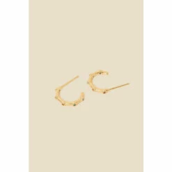 Accessorize Gold-Plated Multi Gem Station Hoops For Female -Accessorize Shop unnamed file 1810