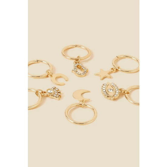 Accessorize Symbol Charm Hair Rings 6 Pack For Female 4 Accessorize Symbol Charm Hair Rings 6 Pack For Female - Image 2