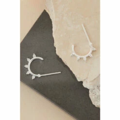 Accessorize Sterling Silver Sparkle Spikey Hoops For Female -Accessorize Shop unnamed file 1860