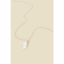 Accessorize Sterling Silver Diamond Shape Pendant Necklace For Female -Accessorize Shop unnamed file 1863