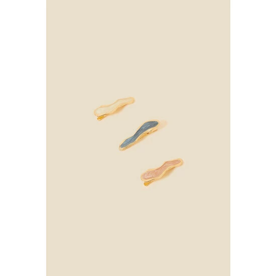 Accessorize Stone Molten Hair Slides Set Of Three For Female 3 Accessorize Stone Molten Hair Slides Set Of Three For Female