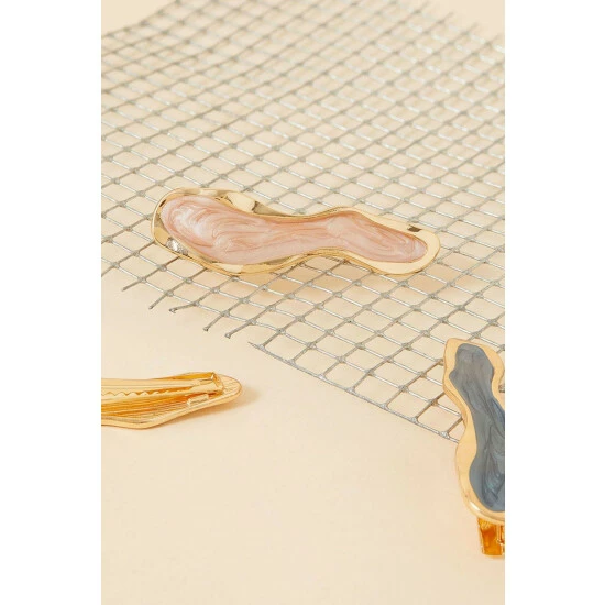 Accessorize Stone Molten Hair Slides Set Of Three For Female 4 Accessorize Stone Molten Hair Slides Set Of Three For Female - Image 2