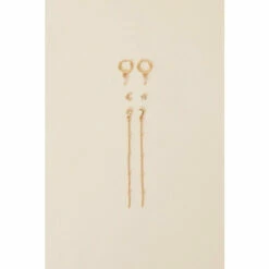 Accessorize Gold-Plated Celestial Rose Quartz Earrings Set Of Three For Female -Accessorize Shop unnamed file 1932