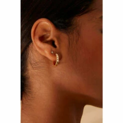 Accessorize Gold-Plated Faux Pearl Beaded Hoops For Female -Accessorize Shop unnamed file 1939