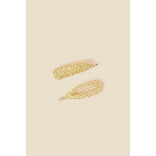 Accessorize Hammered Metal Hair Slides Set Of Two For Female 5 Accessorize Hammered Metal Hair Slides Set Of Two For Female - Image 3