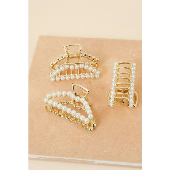 Accessorize Medium Peal Claw Clips Set Of Three For Female 5 Accessorize Medium Peal Claw Clips Set Of Three For Female - Image 3