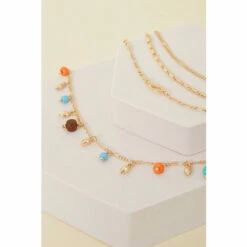 Accessorize Beaded Charm And Chain Anklets 4 Pack For Female -Accessorize Shop unnamed file 1983